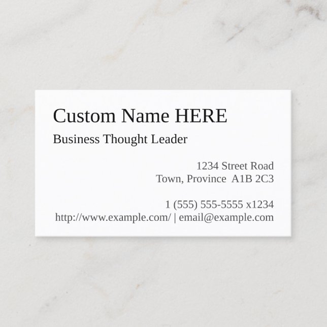 Classic Business Thought Leader Business Card (Front)