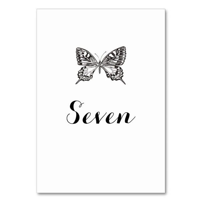 Classic Butterfly Table Names / Numbers Table Card (Front)