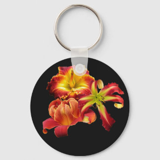 Classic Button Daylily Key Chain