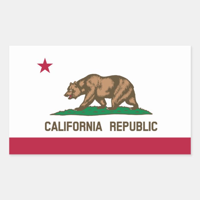Classic California State Flag Rectangular Sticker (Front)