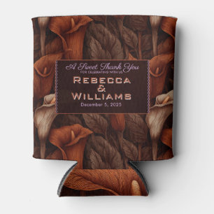 Classic Calla Lilies Garden Botanical Wedding Can Cooler