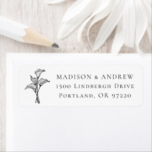 Classic Calla Lily Wedding Return Address