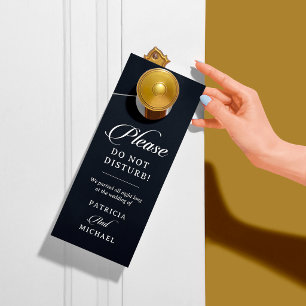 Classic Calligraphy Black Do Not Disturb Wedding Door Hanger