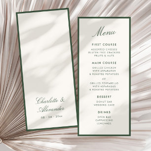 Classic Calligraphy Dark Sage Old Money Menu