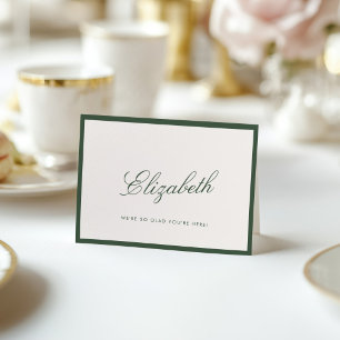 Classic Calligraphy Dark Sage Old Money Place Card