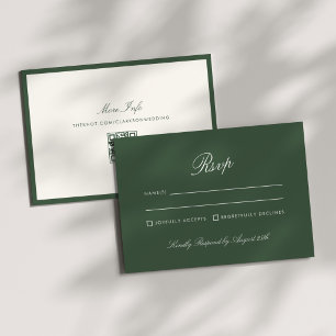 Classic Calligraphy Dark Sage Old Money Rsvp Invitation