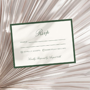 Classic Calligraphy Dark Sage Old Money Rsvp Invitation