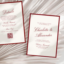 Classic Calligraphy Deep Red Old Money Wedding