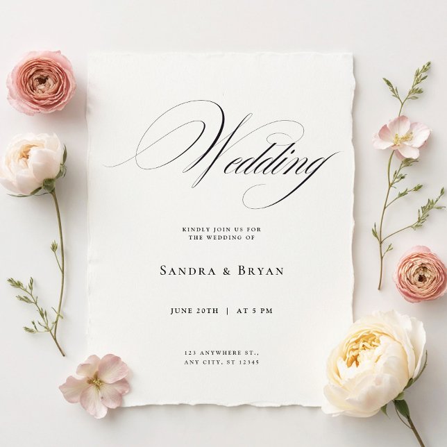 Classic Calligraphy Elegant Wedding Invitation (Creator Uploaded)