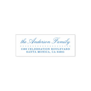 Classic Calligraphy Family Name & Return Address Self-inking Stamp