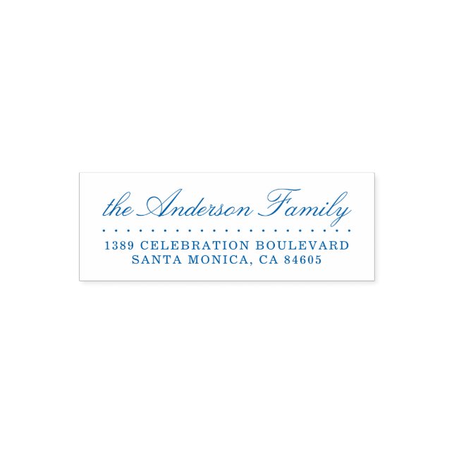 Classic Calligraphy Family Name & Return Address Self-inking Stamp (Design)
