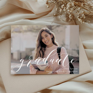 Classic Calligraphy Graduation Photo Announcement