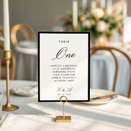 Classic Calligraphy Old Money Table Number