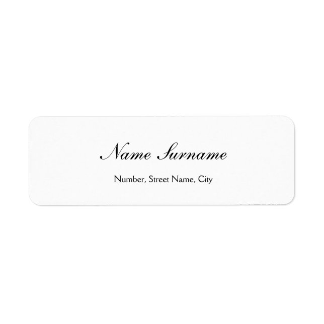 Classic Calligraphy Script Elegant White Label  (Front)