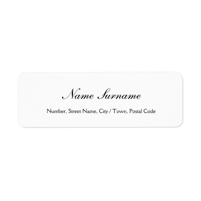 Classic Calligraphy Script Elegant White Label  (Front)