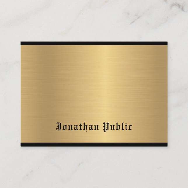 Classic Calligraphy Script Glam Gold Elegant Luxe Business Card (Front)