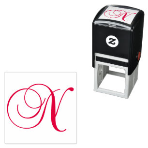 Classic Calligraphy Script Letter N Monogram Self-inking Stamp