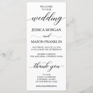 Classic Calligraphy Script Wedding Program Programme