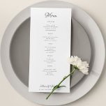 Classic calligraphy simple black and white wedding menu<br><div class="desc">Simple elegant vintage romantic handwriting calligraphy script minimalist personalised wedding menu template.             Easy to personalise with your details!</div>