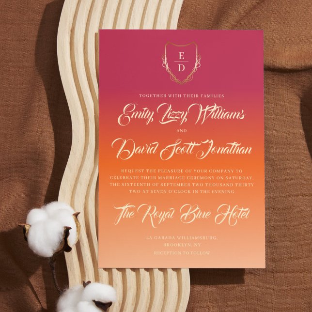 Classic Calligraphy Vibrant Summer Wedding  Invitation (Creator Uploaded)