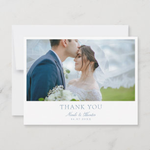 Classic Calligraphy Wedding Photo Thank You Card