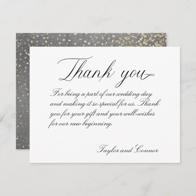 Classic Calligraphy Wedding Thank You Card (Front/Back)