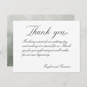 Classic Calligraphy Wedding Thank You Card