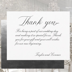 Classic Calligraphy Wedding Thank You Card