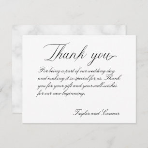 Classic Calligraphy Wedding Thank You Card
