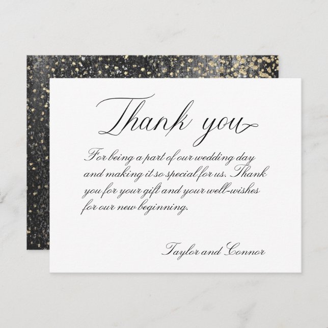 Classic Calligraphy Wedding Thank You Card (Front/Back)