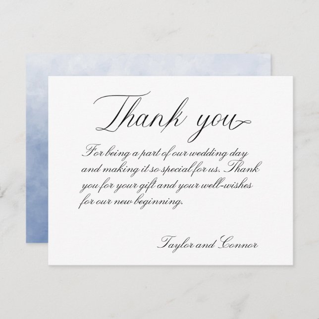 Classic Calligraphy Wedding Thank You Card (Front/Back)