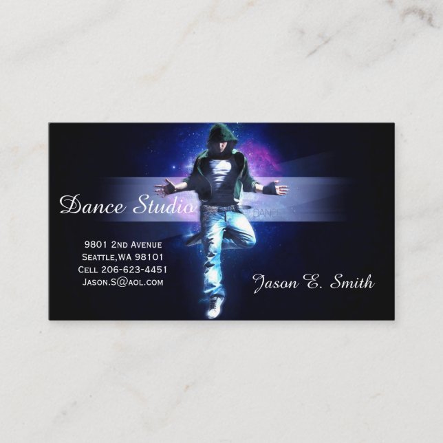 Classic Calling Card-Dance Studio Sample Card (Front)