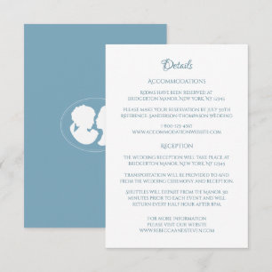 Classic Cameo Regency Blue Wedding Details Enclosure Card