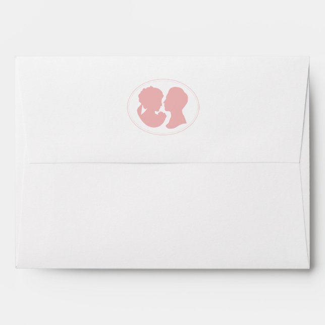 Classic Cameo Regency Pink Wedding Envelope (Back (Top Flap))