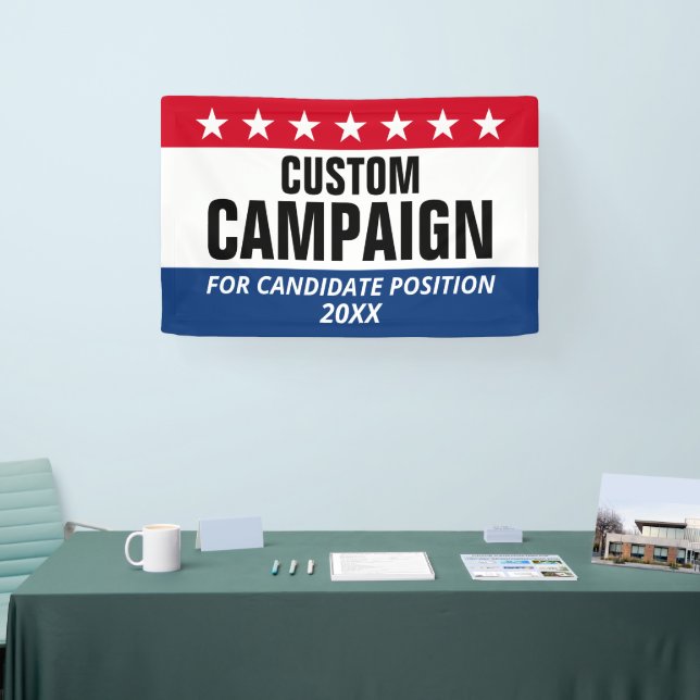 Classic Campaign Design Stars Custom Name Position Banner (Tradeshow)