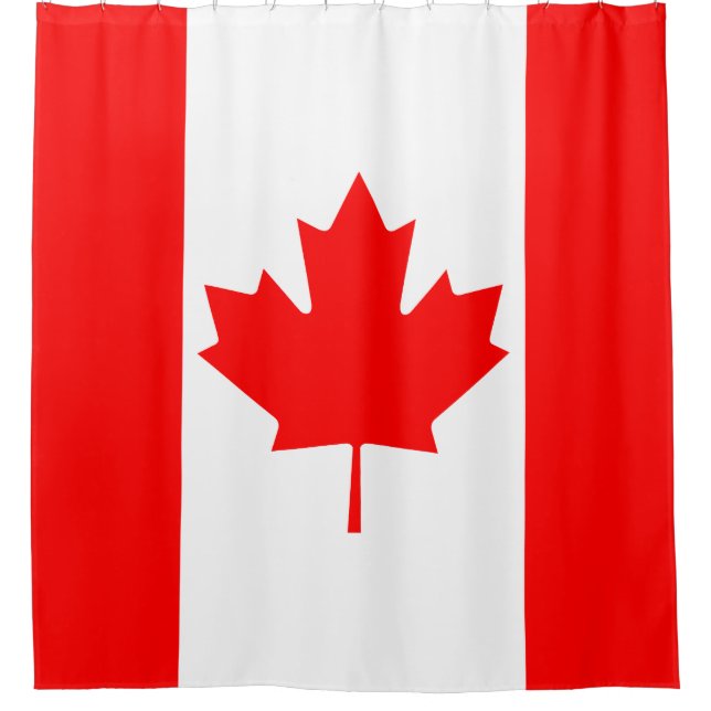 Classic Canada Flag Maple Leaf Shower Curtain (Front)