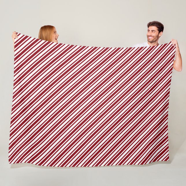 Classic Candy Cane Stripe Fleece Blanket (In Situ)