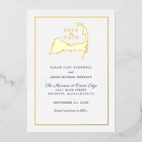 Classic Cape Cod Map Wedding Save the Date
