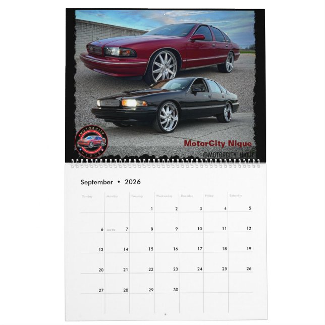 Classic Caprice & Impala Box Bubble & Donk Car Cal Calendar (Sep 2026)