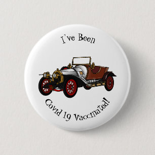 Classic car 1920 cartoon illustration 6 cm round badge