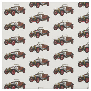 Classic car 1920 cartoon illustration fabric