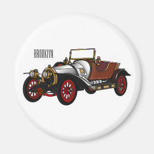 Classic car 1920 cartoon illustration magnet