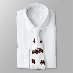 Classic car 1920 cartoon illustration tie