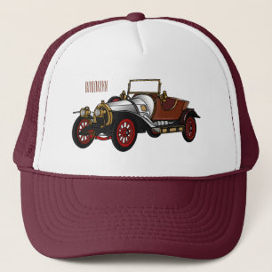 Classic car 1920 cartoon illustration trucker hat