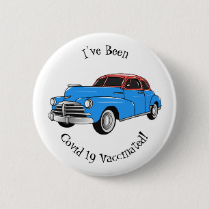 Classic car 1948 cartoon illustration 6 cm round badge
