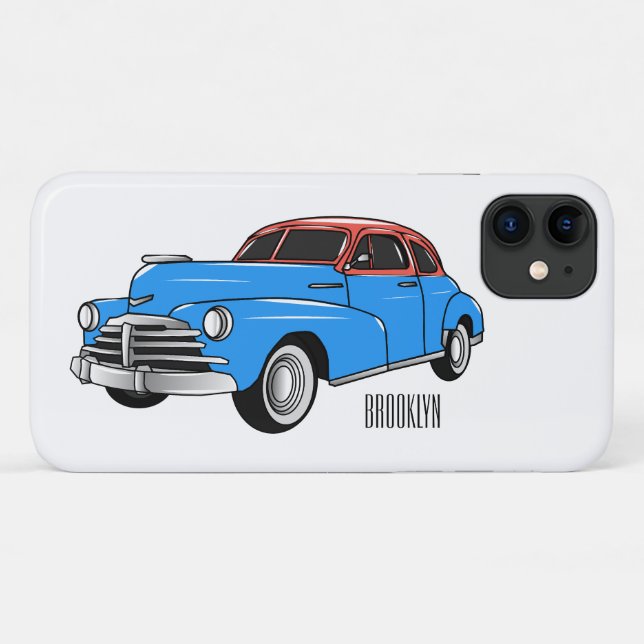 Classic car 1948 cartoon illustration Case-Mate iPhone case (Back (Horizontal))