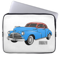 Classic car 1948 cartoon illustration