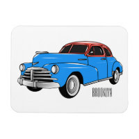 Classic car 1948 cartoon illustration