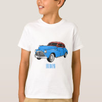 Classic car 1948 cartoon illustration