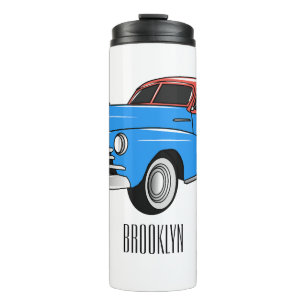 Classic car 1948 cartoon illustration thermal tumbler